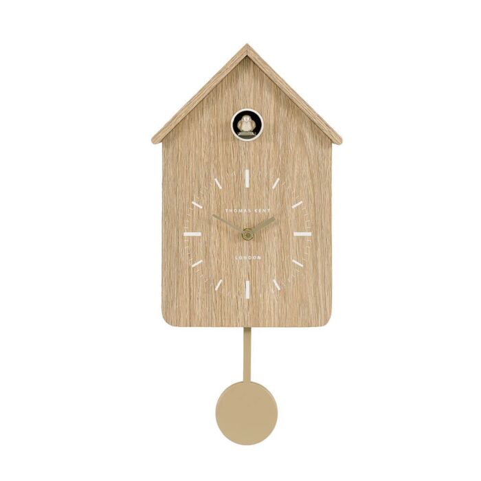 Thomas Kent Cuckoo Wall Clock in Oak front view
